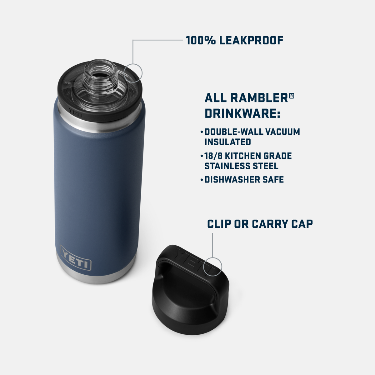 YETI x Collegiate Fandom Collection Hook ’Em 26 oz Rambler® Water Bottle  WITH CHUG CAP