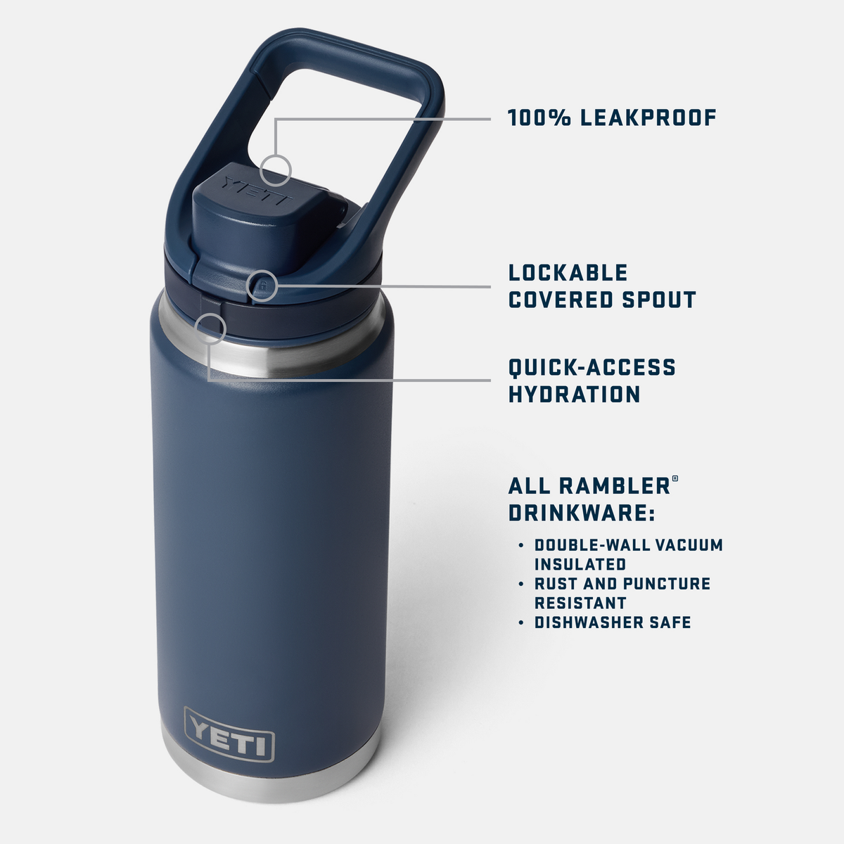 Rambler® 26 oz Water Bottle  WITH COLOR-MATCHED FLIP CHUG CAP