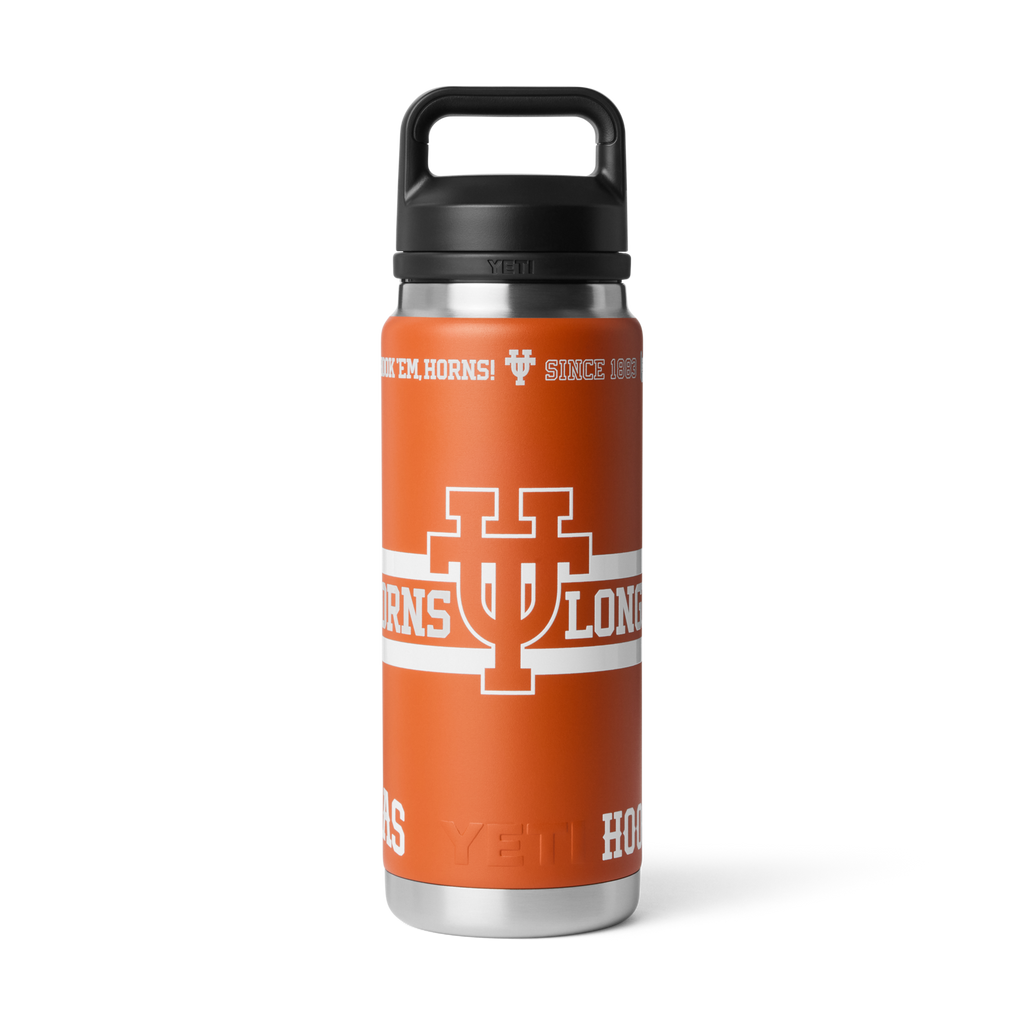 YETI x Collegiate Fandom Collection Hook ’Em 26 oz Rambler® Water Bottle  WITH CHUG CAP