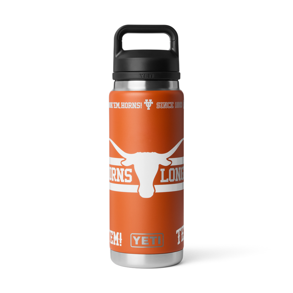 YETI x Collegiate Fandom Collection Hook ’Em 26 oz Rambler® Water Bottle  WITH CHUG CAP